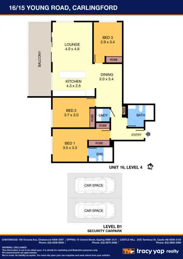 Floorplan of Homely apartment listing, 16/15 Young Road, Carlingford NSW 2118