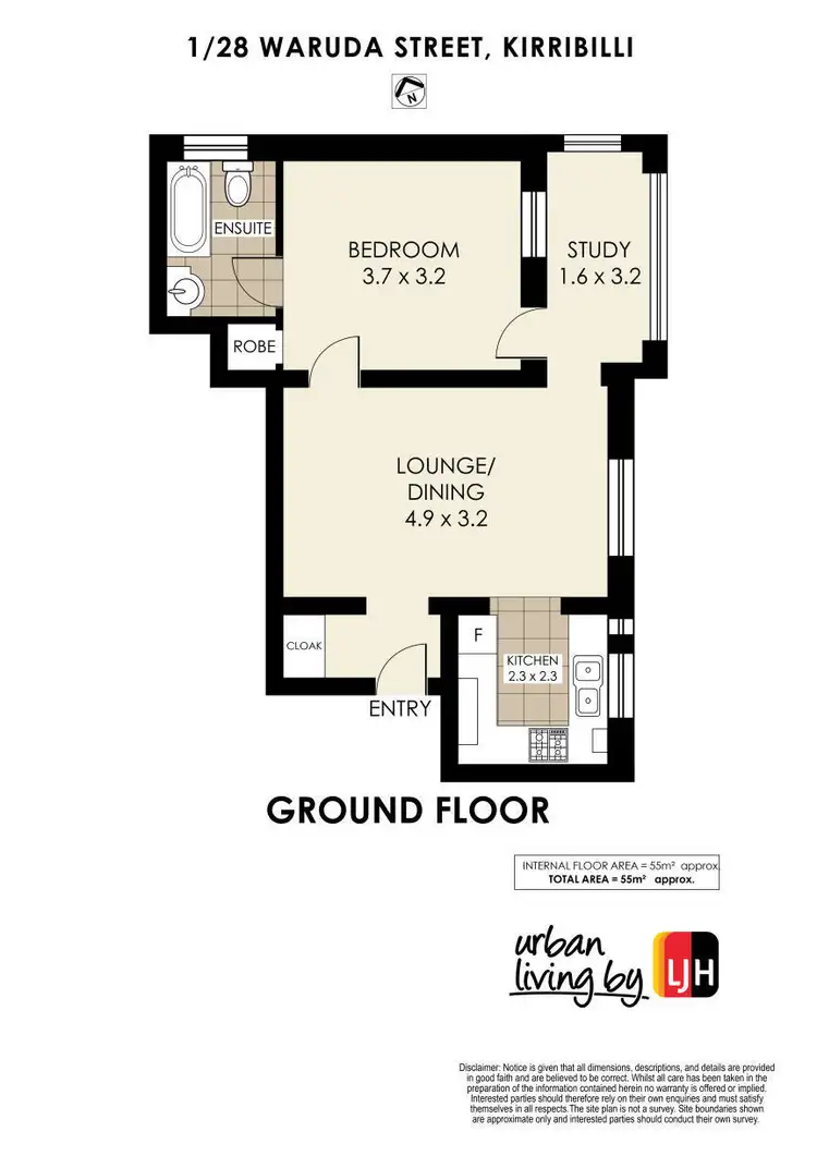 Floorplan of Homely apartment listing, 1/28 Waruda Street, Kirribilli NSW 2061