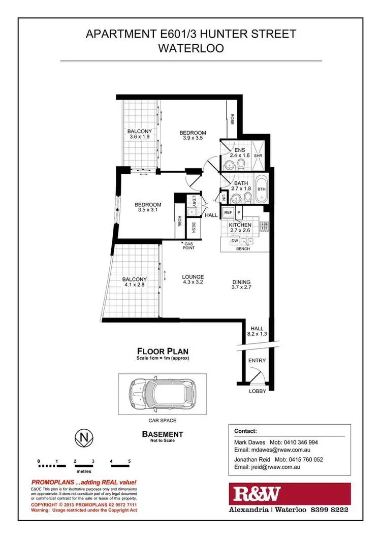 Floorplan of Homely apartment listing, E601/3 Hunter Street, Waterloo NSW 2017