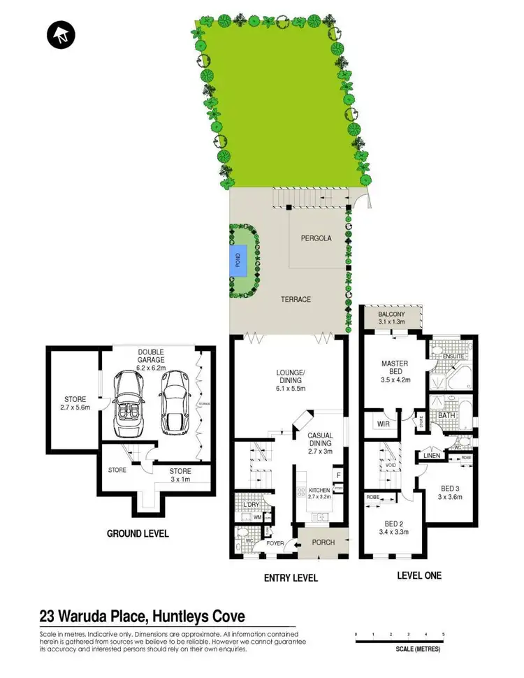 Floorplan of Homely semi-detached listing, 23 Waruda Place, Huntleys Cove NSW 2111