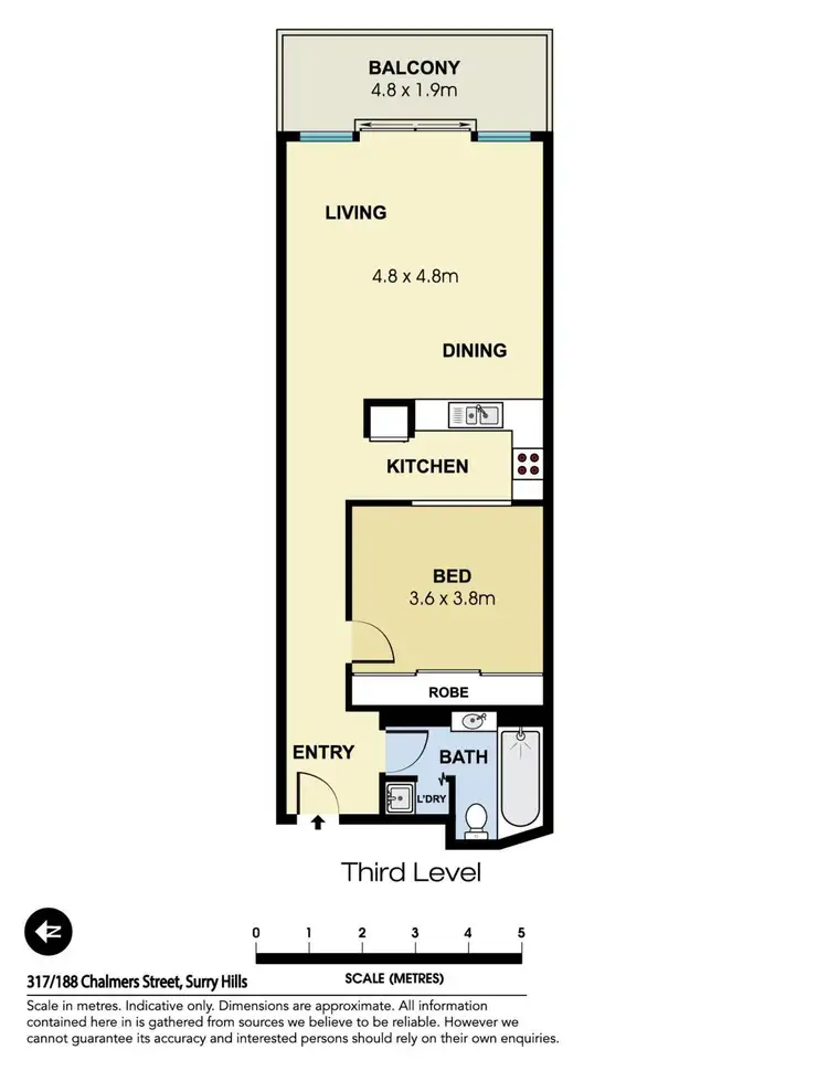 Floorplan of Homely apartment listing, 317/188 Chalmers Street, Surry Hills NSW 2010