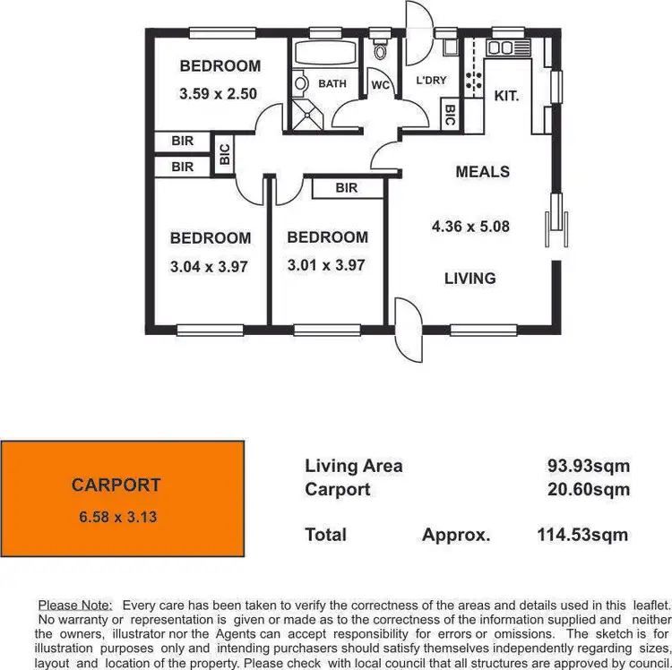 Floorplan of Homely apartment listing, 1/204 Seaview Road, Henley Beach South SA 5022