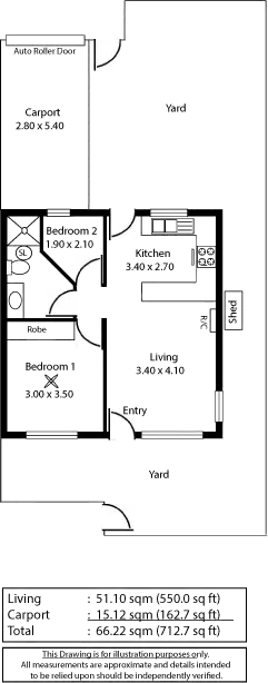 Floorplan of Homely unit listing, 2/208 Diagonal Road, Warradale SA 5046