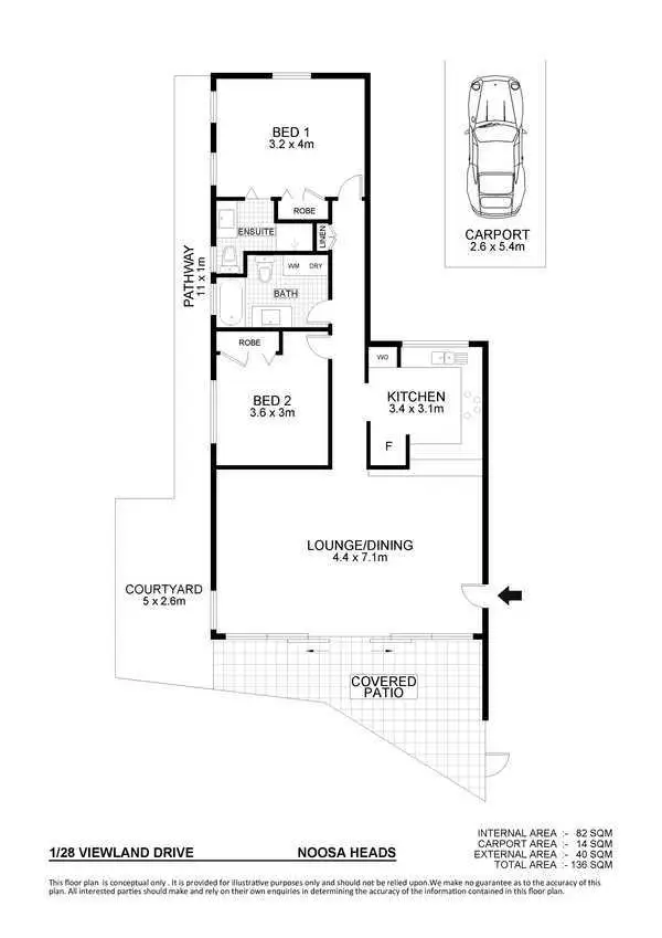 Floorplan of Homely unit listing, 1/28 Viewland Drive, Noosa Heads QLD 4567