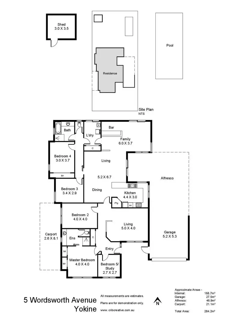 Floorplan of Homely house listing, 5 Wordsworth Avenue, Yokine WA 6060