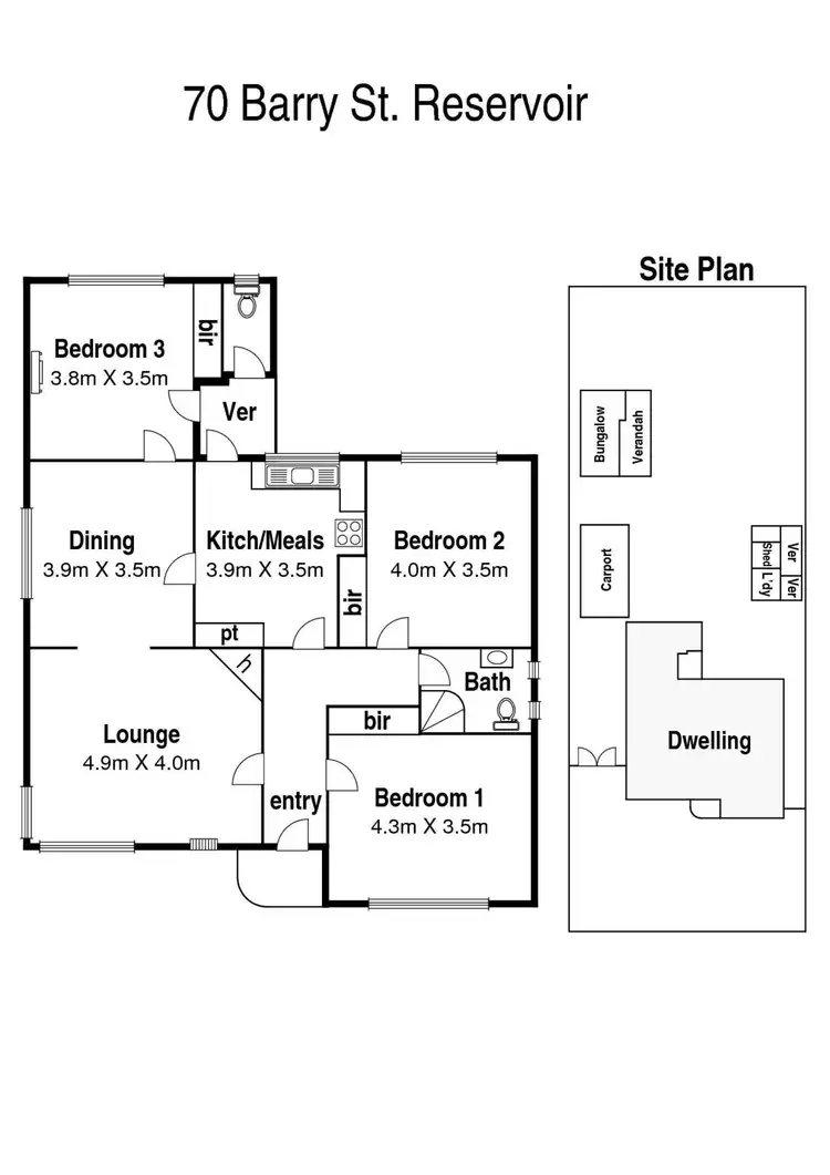 Floorplan of Homely house listing, 70 Barry Street, Reservoir VIC 3073
