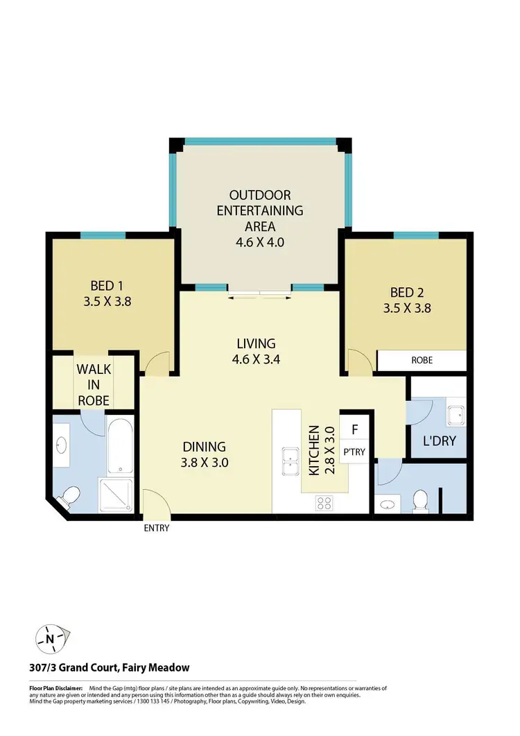 Floorplan of Homely apartment listing, 307/3 Grand Court, Fairy Meadow NSW 2519