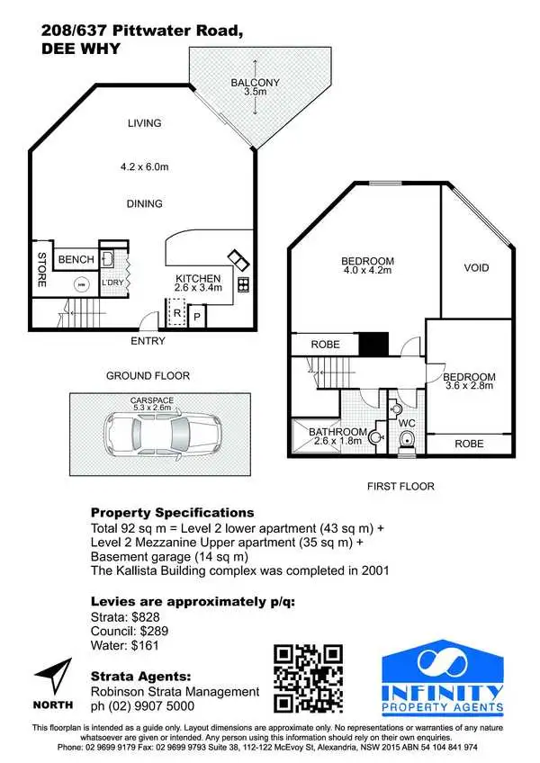 Floorplan of Homely apartment listing, 208/637 Pittwater Road, Dee Why NSW 2099