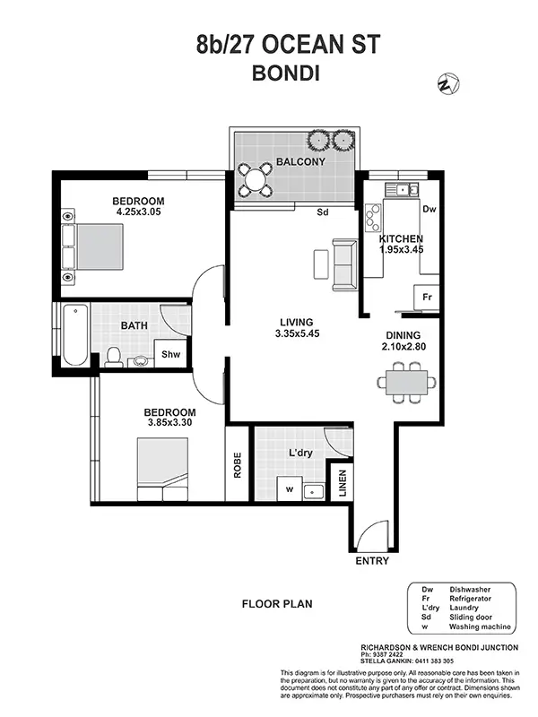 Floorplan of Homely apartment listing, 8B/27 Ocean Street, Bondi NSW 2026