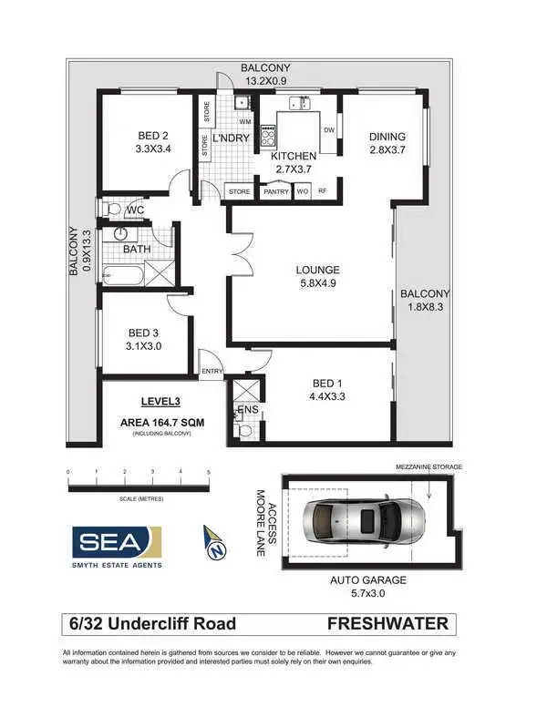 Floorplan of Homely unit listing, 6/32 Undercliff Road, Freshwater NSW 2096