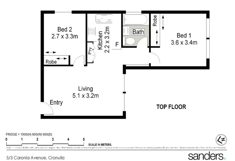 Floorplan of Homely unit listing, 5/3 Caronia Avenue, Cronulla NSW 2230