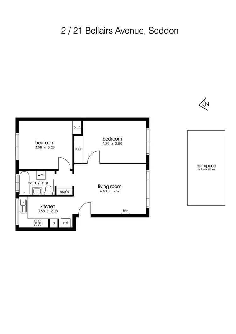 Floorplan of Homely apartment listing, 2/21 Bellairs Avenue, Seddon VIC 3011