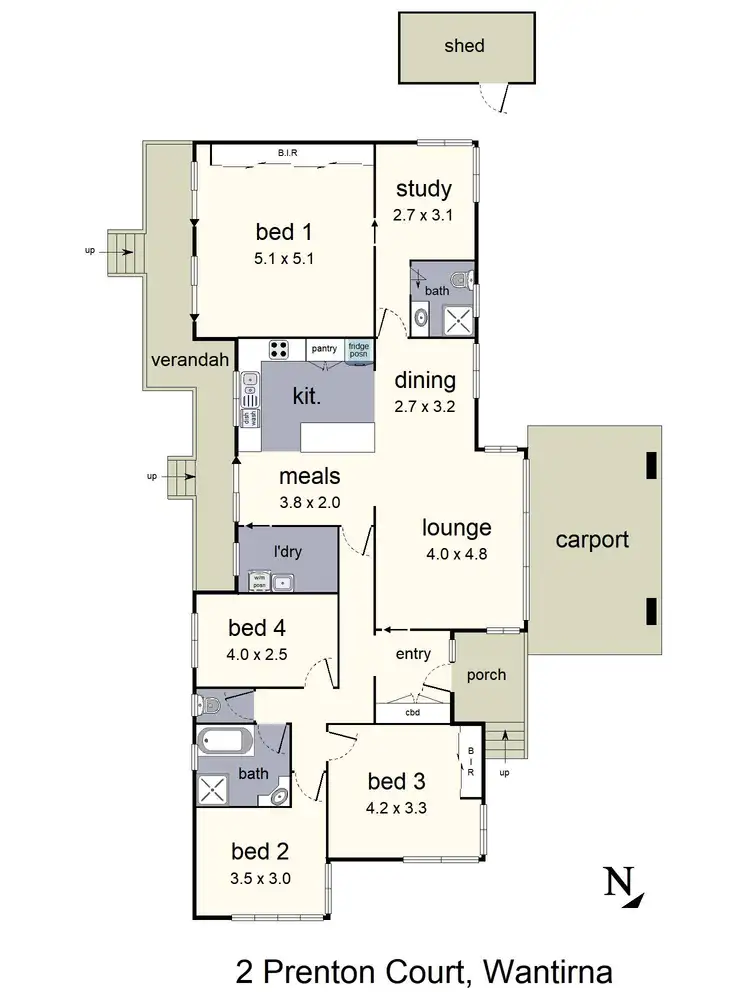 Floorplan of Homely house listing, 2 Prenton Court, Wantirna VIC 3152