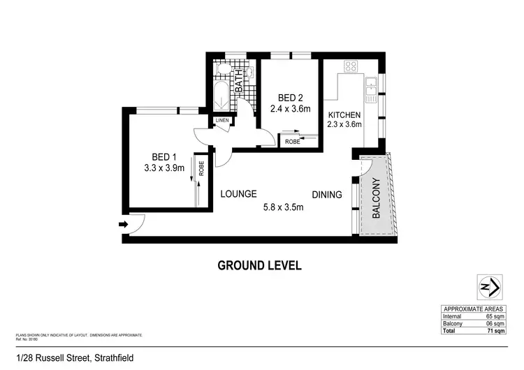 Floorplan of Homely apartment listing, 1/28 Russell Street, Strathfield NSW 2135