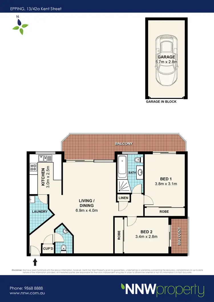Floorplan of Homely unit listing, 13/42A Kent Street, Epping NSW 2121