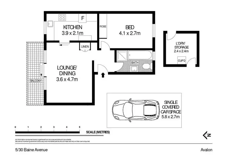 Floorplan of Homely unit listing, 5/30 Elaine Avenue, Avalon Beach NSW 2107