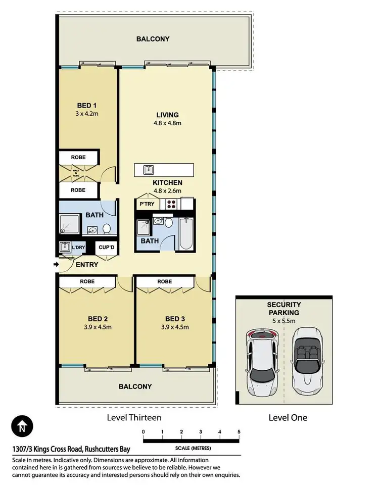 Floorplan of Homely apartment listing, 1307/3 Kings Cross Road, Darlinghurst NSW 2010