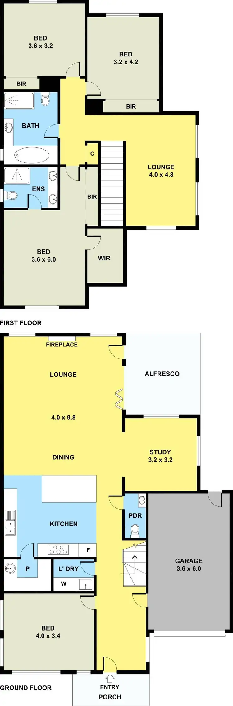 Floorplan of Homely townhouse listing, 1/19 Dickinson Street, Hadfield VIC 3046