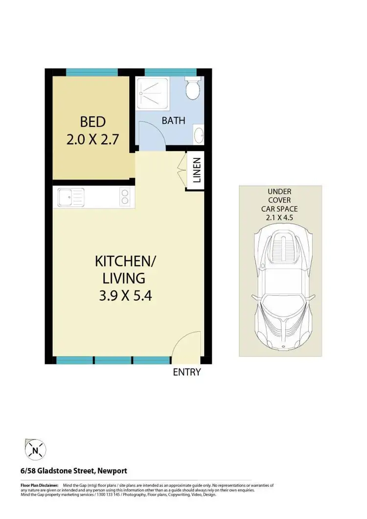 Floorplan of Homely studio listing, 6/58 Gladstone Street, Newport NSW 2106