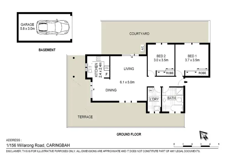 Floorplan of Homely unit listing, 1/156 Willarong Road, Caringbah NSW 2229