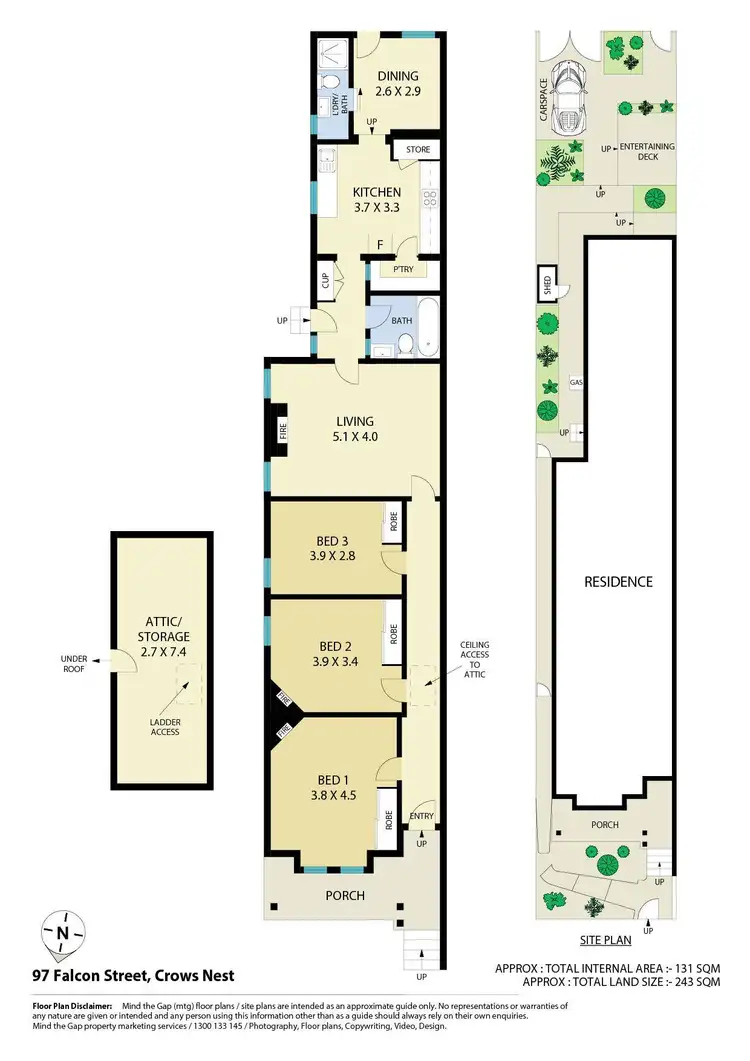 Floorplan of Homely semi-detached listing, 97 Falcon Street, Crows Nest NSW 2065