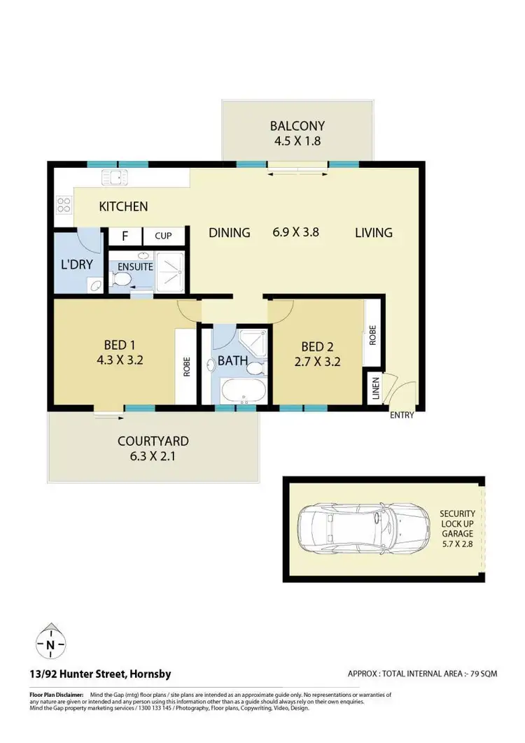 Floorplan of Homely unit listing, 13/92 Hunter Street, Hornsby NSW 2077