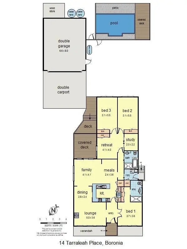 Floorplan of Homely house listing, 14 Tarraleah Place, Boronia VIC 3155