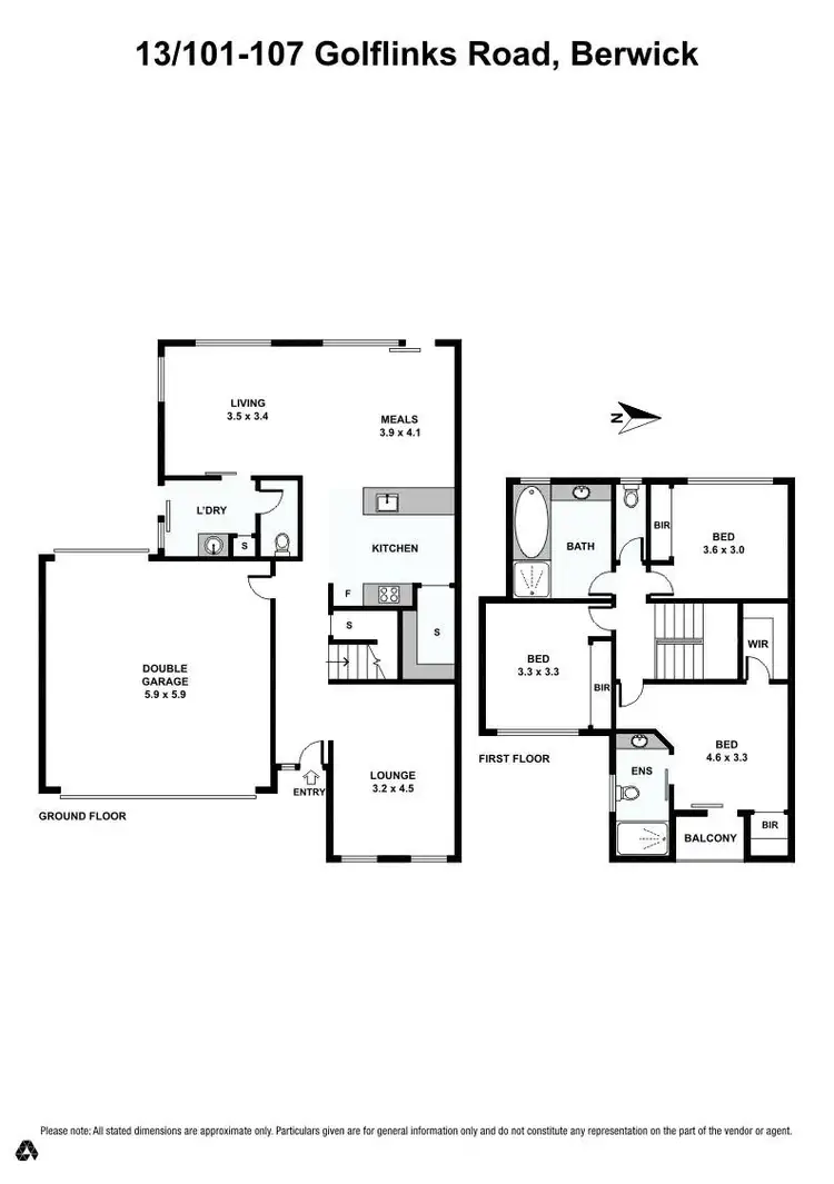 Floorplan of Homely townhouse listing, 13/101-107 Golf Links Road, Berwick VIC 3806