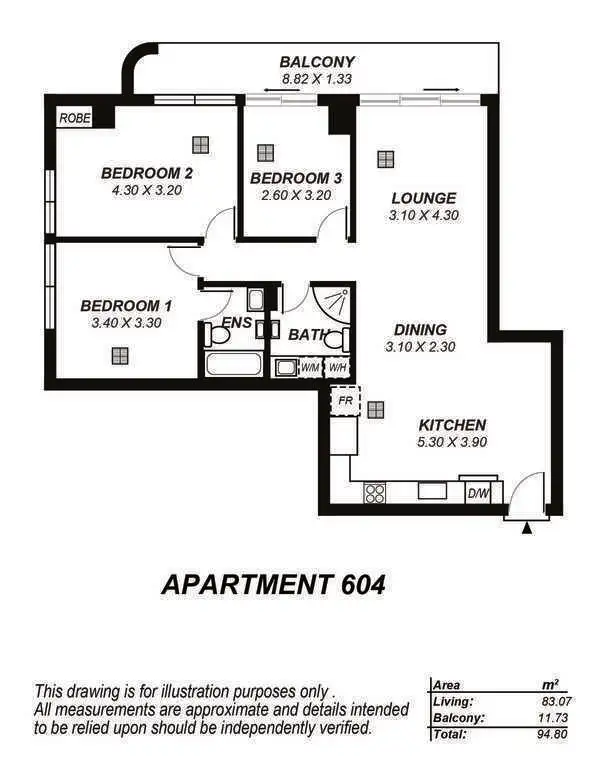 Floorplan of Homely apartment listing, 604/39 Grenfell Street, Adelaide SA 5000