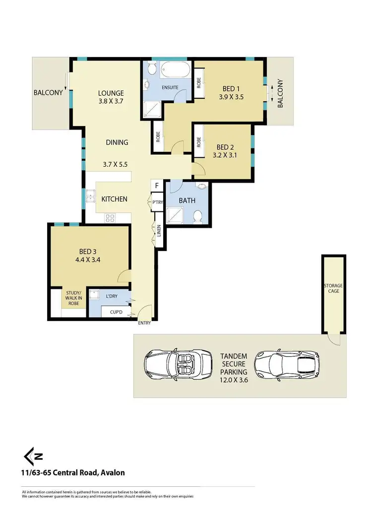 Floorplan of Homely unit listing, 11/63-65 Central Road, Avalon Beach NSW 2107