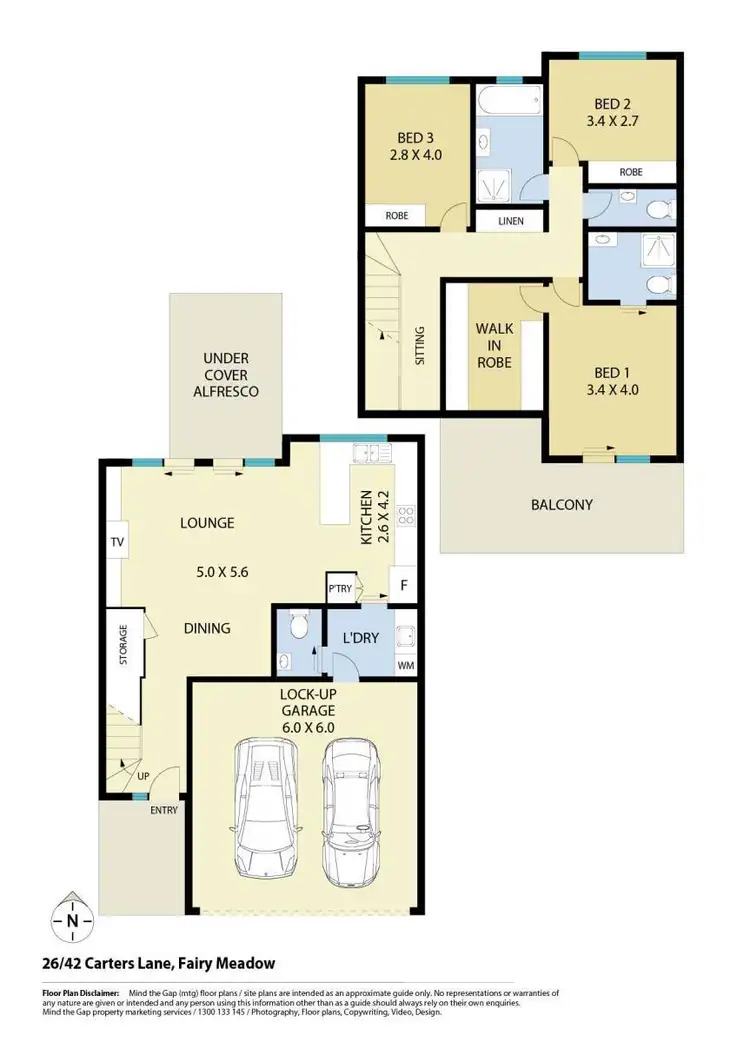 Floorplan of Homely townhouse listing, 26/42 Carters Lane, Fairy Meadow NSW 2519