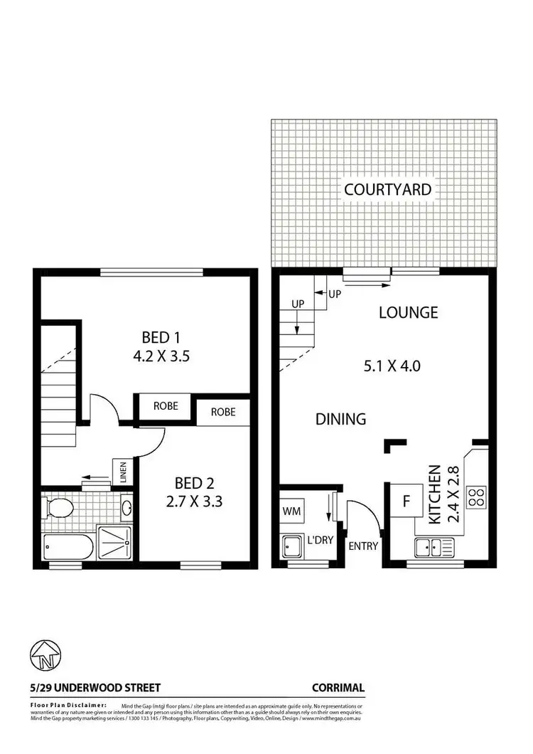 Floorplan of Homely townhouse listing, 5/29 Underwood Street, Corrimal NSW 2518
