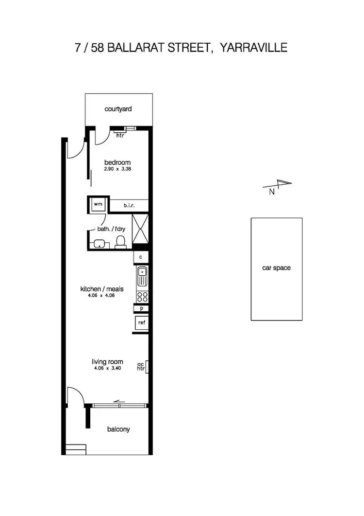 Floorplan of Homely apartment listing, 7/58 Ballarat Street, Yarraville VIC 3013