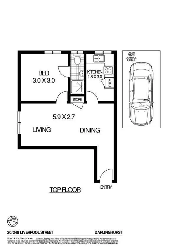 Floorplan of Homely apartment listing, 20/349 Liverpool Street, Darlinghurst NSW 2010