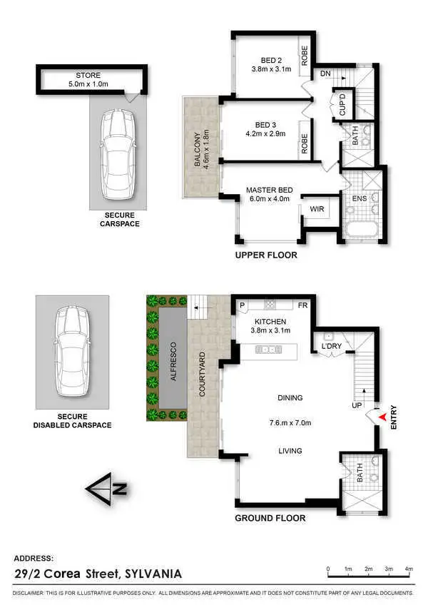 Floorplan of Homely townhouse listing, 29/2 Corea Street, Sylvania NSW 2224