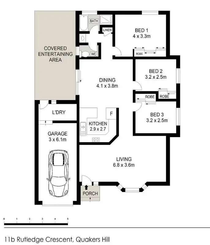 Floorplan of Homely semi-detached listing, 11B Rutledge Crescent, Quakers Hill NSW 2763