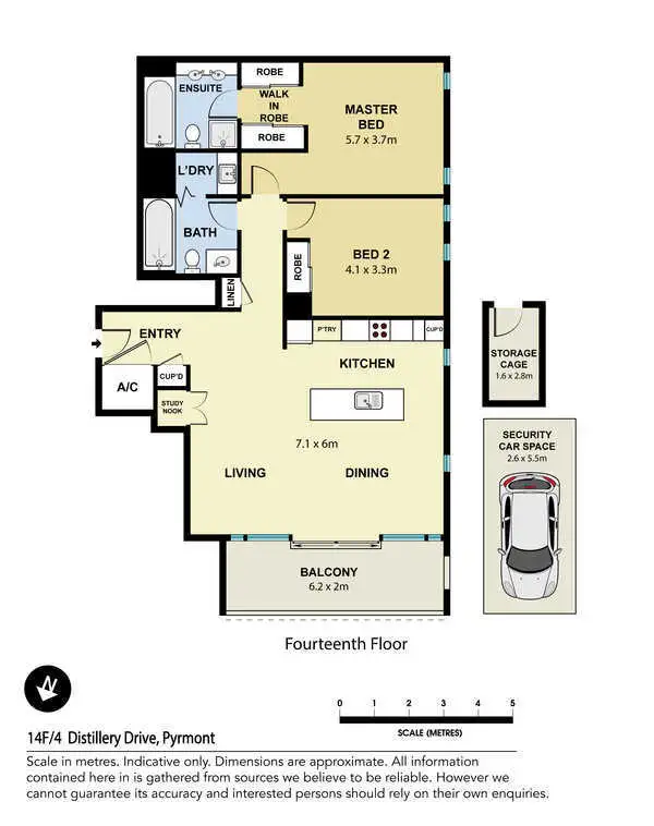 Floorplan of Homely apartment listing, 14F/4 Distillery Drive, Pyrmont NSW 2009