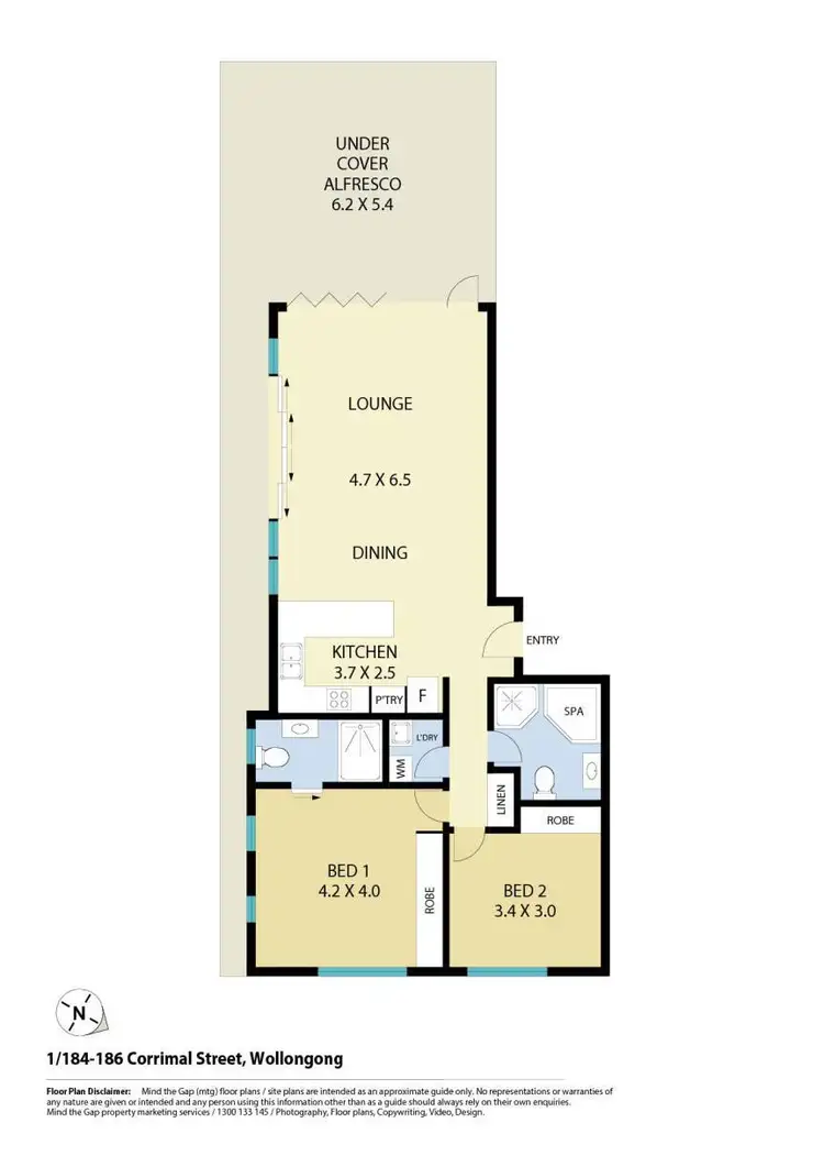 Floorplan of Homely apartment listing, 1/184-186 Corrimal Street, Wollongong NSW 2500