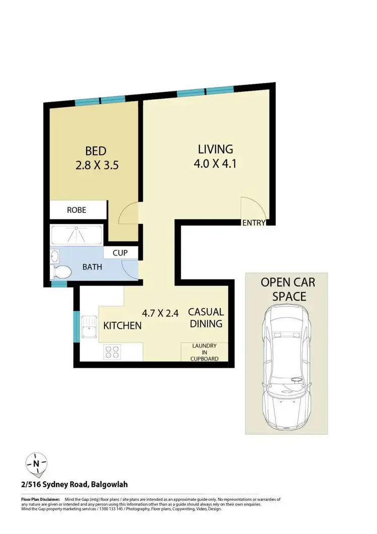 Floorplan of Homely unit listing, 2/516 Sydney Road, Balgowlah NSW 2093