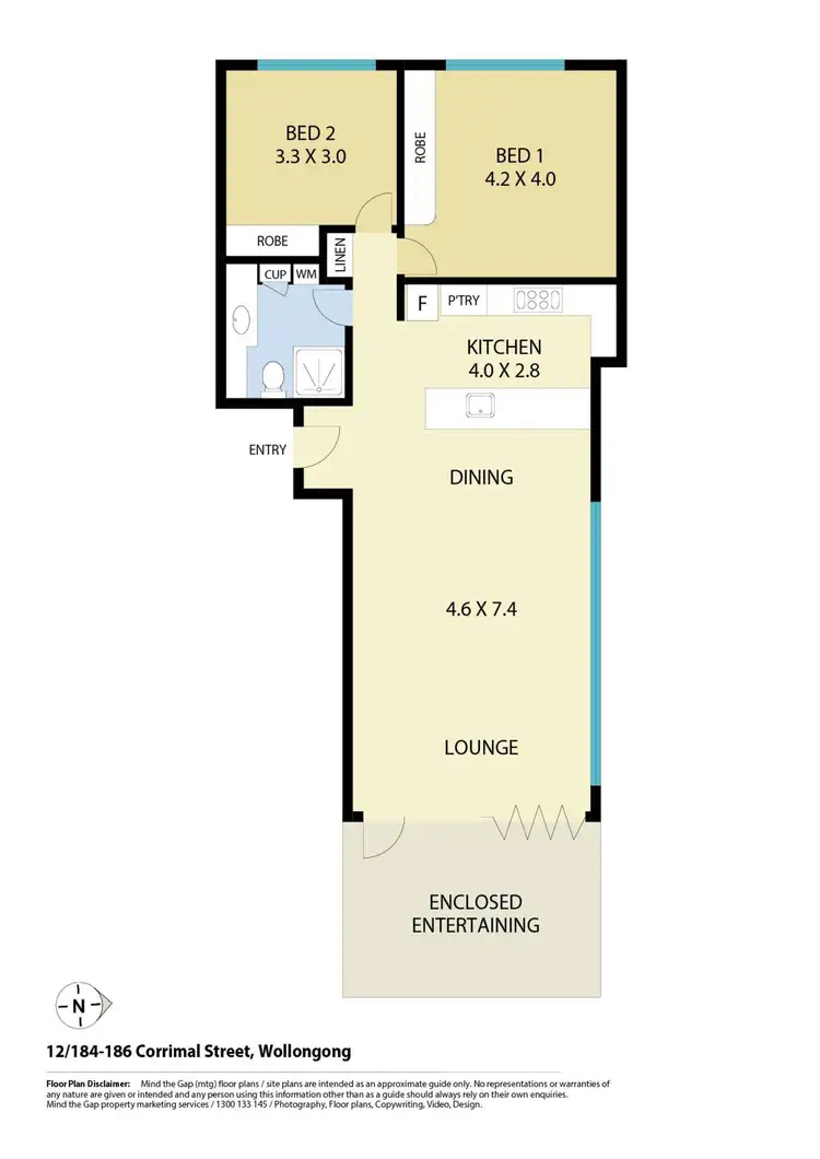 Floorplan of Homely apartment listing, 12/184-186 Corrimal Street, Wollongong NSW 2500
