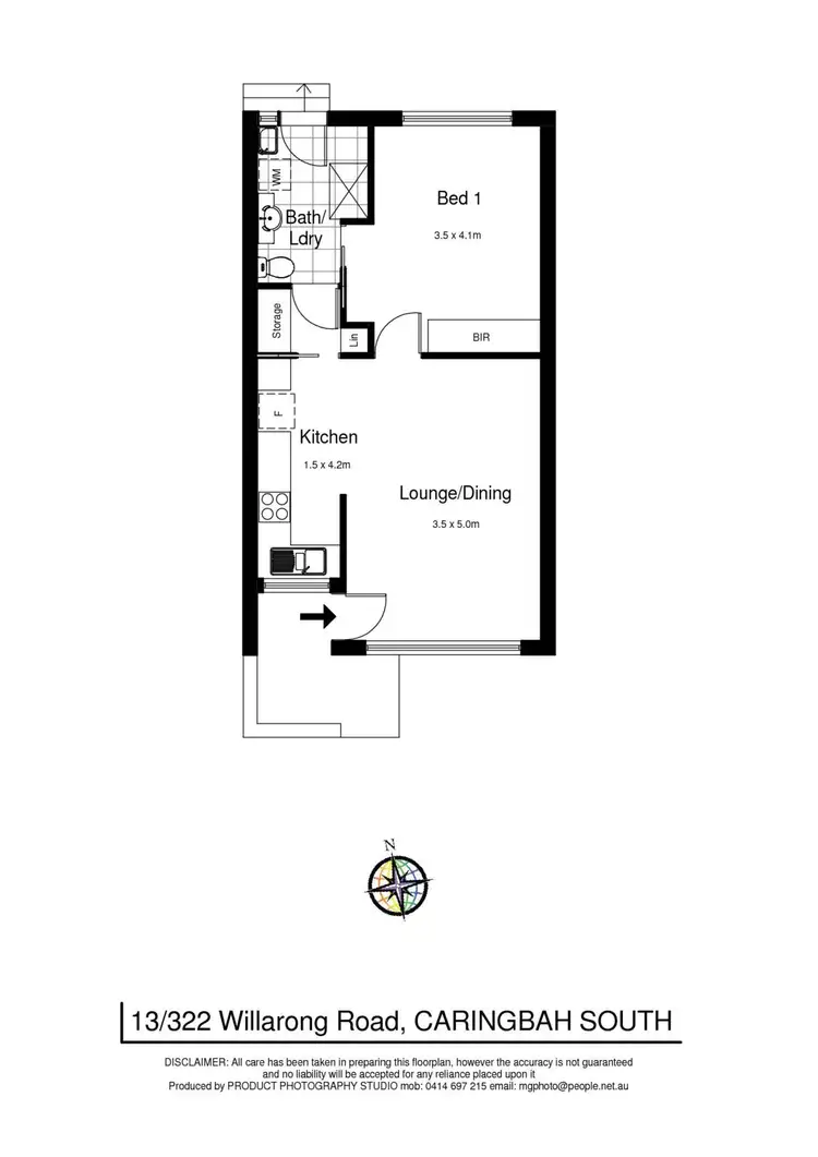 Floorplan of Homely villa listing, 13/322 Willarong Road, Caringbah NSW 2229