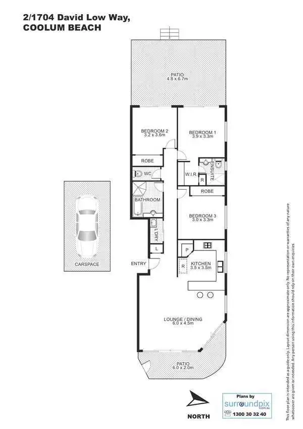 Floorplan of Homely unit listing, Level G/2/1704 David Low Way, Coolum Beach QLD 4573
