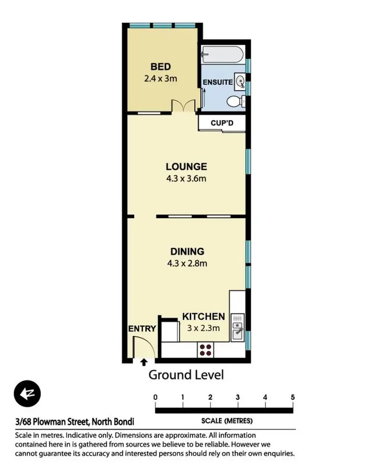 Floorplan of Homely apartment listing, 3/68 Plowman Street, Bondi Beach NSW 2026
