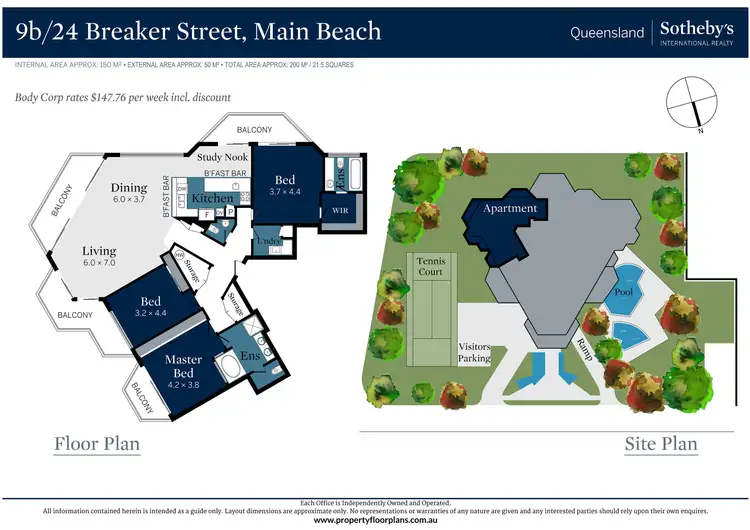 Floorplan of Homely apartment listing, 24 Breaker Street, Main Beach QLD 4217