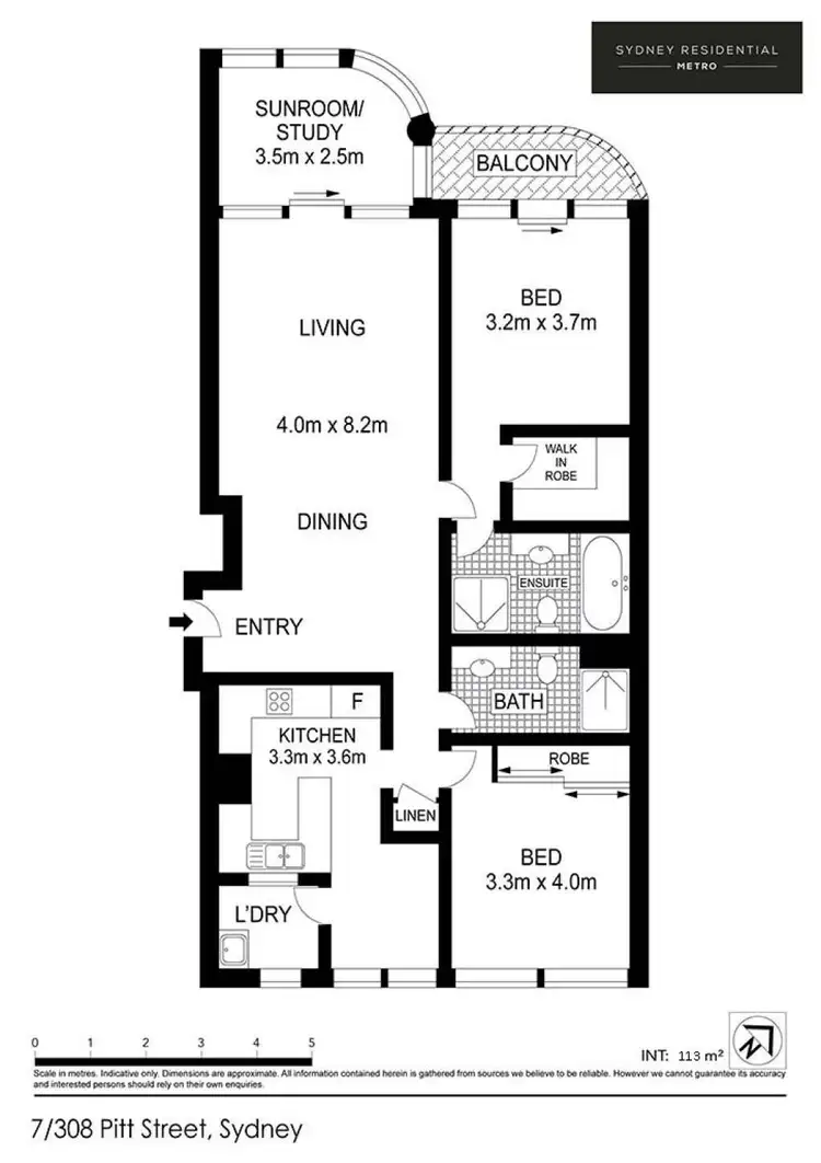 Floorplan of Homely apartment listing, 7/308 Pitt Street, Sydney NSW 2000