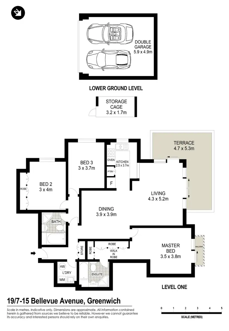 Floorplan of Homely apartment listing, 19/7-15 Bellevue Avenue, Greenwich NSW 2065