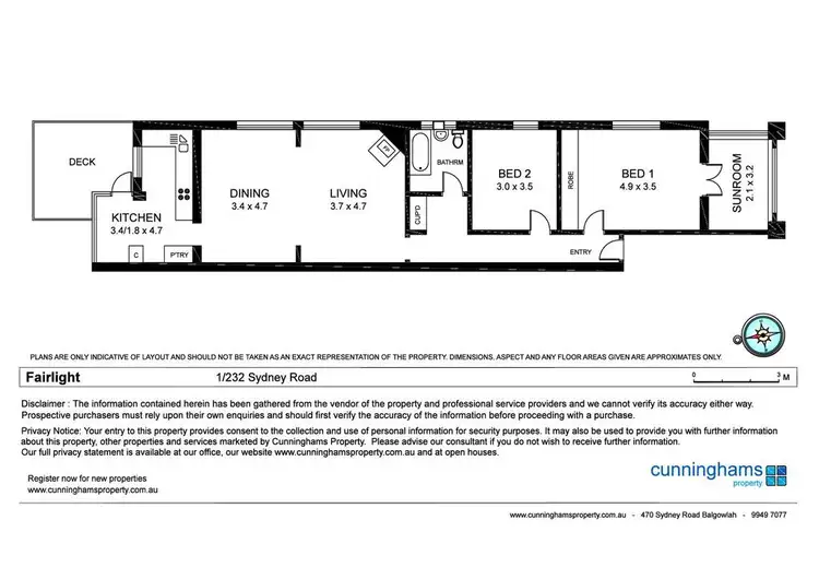 Floorplan of Homely unit listing, 1/232 Sydney Road, Fairlight NSW 2094