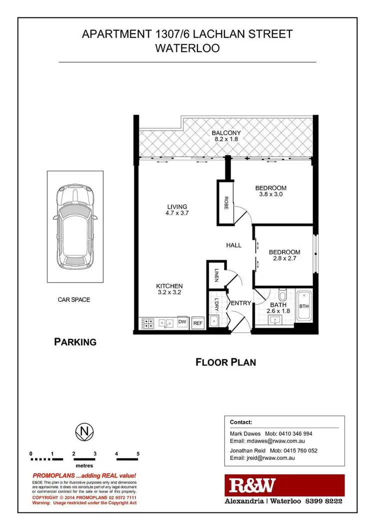 Floorplan of Homely apartment listing, 1307/6 Lachlan Street, Waterloo NSW 2017