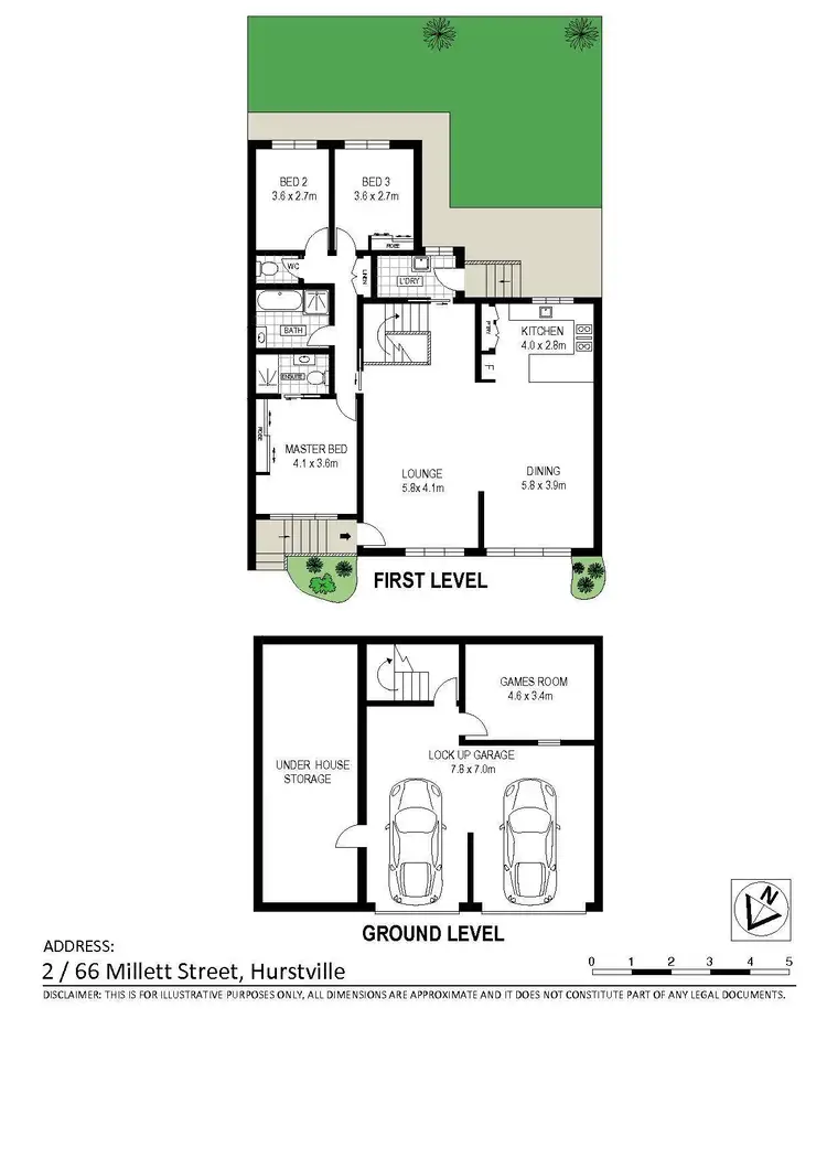 Floorplan of Homely townhouse listing, 2/66 Millett Street, Hurstville NSW 2220