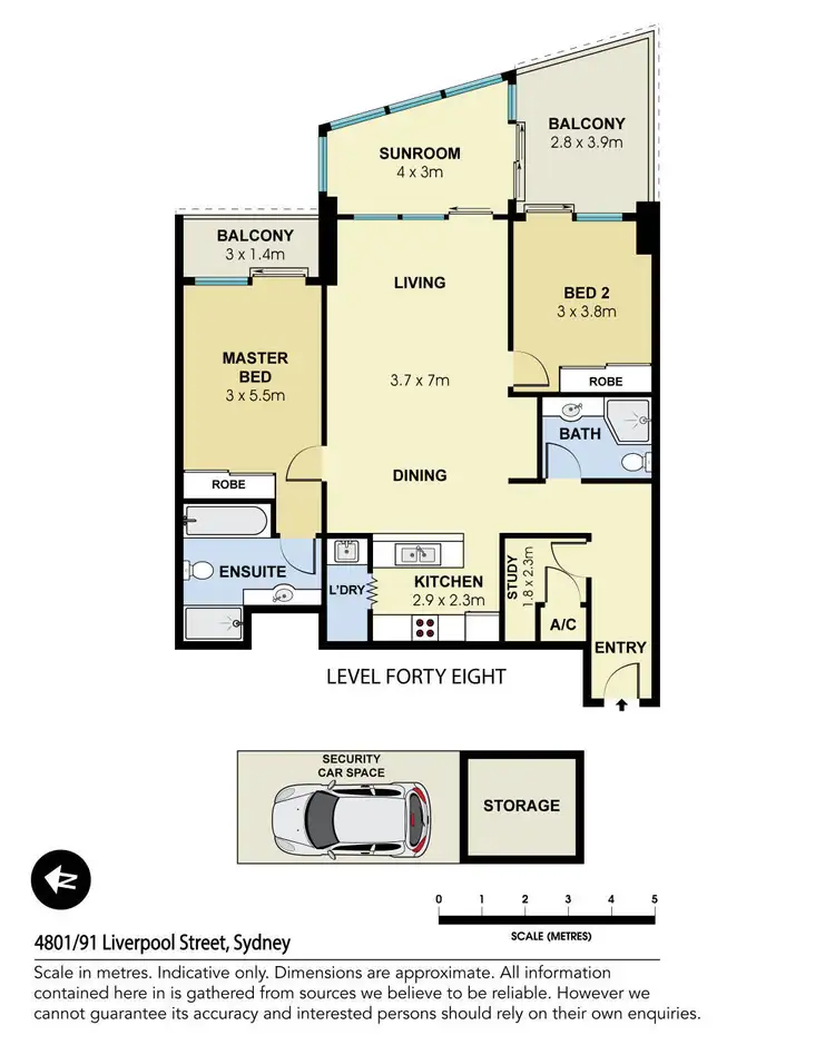 Floorplan of Homely apartment listing, 4801/91-95 Liverpool Street, Sydney NSW 2000